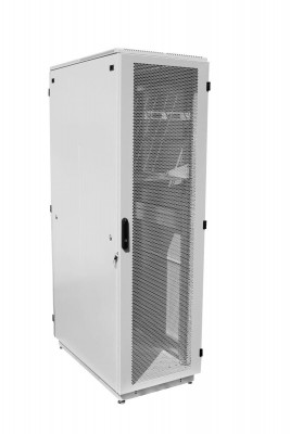 Шкаф серверный напольный ЦМО ШТК-М, IP20, 42U, 2030х600х800 мм (ВхШхГ), дверь: перфорация, задняя дверь: перфорация, боковая панель: сплошная съемная, цвет: серый, (ШТК-М-42.6.8-44АА)