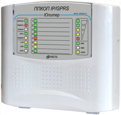 Прибор приемно-контрольный охранно-пожарный Юпитер-1831 (8 IP/GPRS), пластик