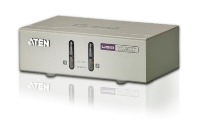 Переключатель KVM Aten, портов: 2 х SPHD-18, 44х76,5х130 мм (ВхШхГ), USB, цвет: металл