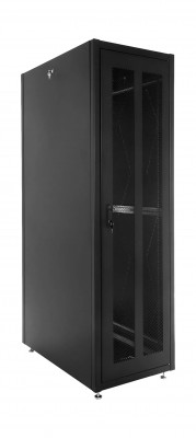 Шкаф серверный напольный ЦМО ШТК-Э, IP20, 48U, 2254х600х1000 мм (ВхШхГ), дверь: перфорация, задняя дверь: перфорация, боковая панель: сплошная, разборный, цвет: чёрный, (ШТК-Э-48.6.10-44АА-9005)