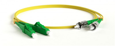Коммутационный шнур оптический BNH Tight Buffer, Simplex LC/ST (APC), OS2 9/125, LSZH, Ø 3мм, 20м, цвет: жёлтый, (B660.1-LCA-STA-9-20-LSZH)