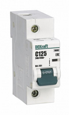 Автоматический выключатель DEKraft ВА-201, 1,5 модуль, C класс, 1P, 80А, 10кА, (13002DEK)