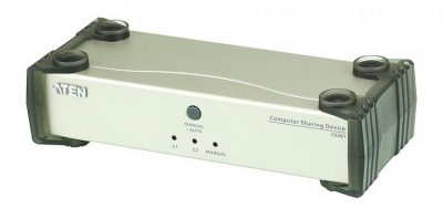 Переключатель KVM Aten, портов: 3 х DVI-D, 55,5х88х210 мм (ВхШхГ), USB, цвет: металл