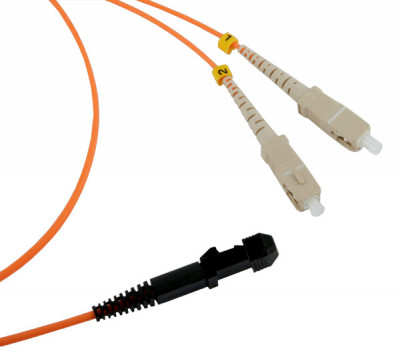Коммутационный шнур оптический Hyperline, Duplex SC/MTRJM, OM1 62,5/125, LSZH, Ø 2мм, 2м, цвет: оранжевый, (FC-D2-62-MTRJM/PR-SC/PR-H-2M-LSZH-OR)