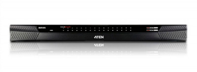 Переключатель KVM Aten, Altusen, портов: 32, 440х413,5х433,6 мм (ВхШхГ), KVM over IP: есть, USB, RS232, RJ45, PS/2, на 4 пользователя, цвет: чёрный