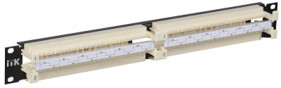 Кросс-панель ITK, 19", 1HU, 100x110, универсальный, цвет: слоновая кость, модули в комплекте, (CP100-1U110)