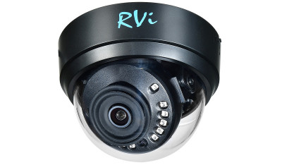 Аналоговая видеокамера RVI, купольная, помещение, 2Мп, 1/2,7’, 1920х1080, 25к/с, ИК, AHD; CVBS; CVI; TVI, об-в:2,8мм, чёрный, RVi-1ACD200 (2.8) black