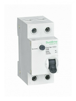 Автоматический выключатель дифференциального тока City9 Set 1P+N С 20А 4.5kA 30мА AC 230В (C9D34620)