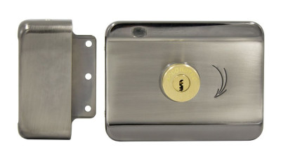 Электромеханический замок AccordTec, накладной, личинка и 5 ключей, AT-EL201A, цвет: сталь, (AT-02405)