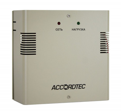 Блок питания AccordTec, металл, цвет: серый, ББП-30N, для видеонаблюдения, ОПС, СКУД, (AT-02576)