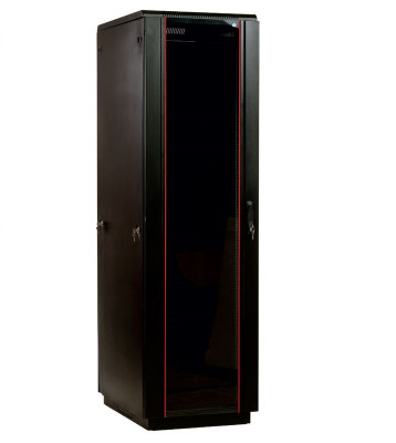 Шкаф телекоммуникационный напольный ЦМО ШТК-М, IP20, 47U, 2250х600х800 мм (ВхШхГ), дверь: стекло, задняя дверь: металлическая стенка, боковая панель: сплошная съемная, цвет: чёрный, (ШТК-М-47.6.8-1ААА-9005)