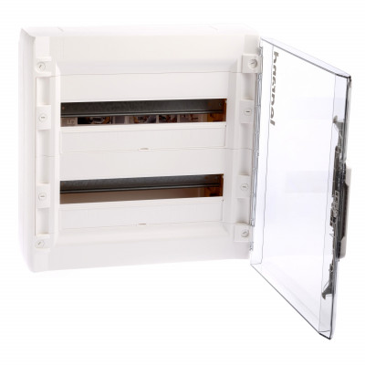 Щит электрический настенный Legrand XL³ 125, навесной, IP40, 2ряд.  18мод., с клеммным блоком, дверь: прозрачная, корпус: пластик, цвет: белый