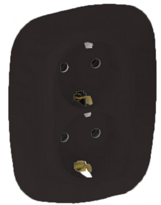 Розетка электрическая Legrand Valena Allure, 2x2к+З, 16А, шторки защитные, цвет: антрацит, безвинтовые зажимы