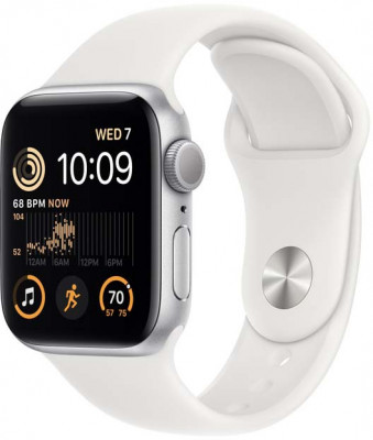 Умные часы Apple Watch SE 2 40mm Silver Aluminum Case with White Sport Band M/L (MNTJ3LL/A)