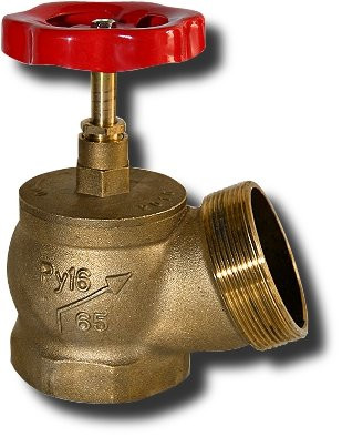 Клапан пожарный муфта-цапка Вентиль КПЛ 65-1 угловой латунь (муфта-цапка)