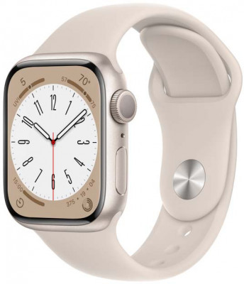 Умные часы Apple Watch Series 8 45mm Starlight Aluminum Case with Starlight Sport Band (MNUP3LL/A)