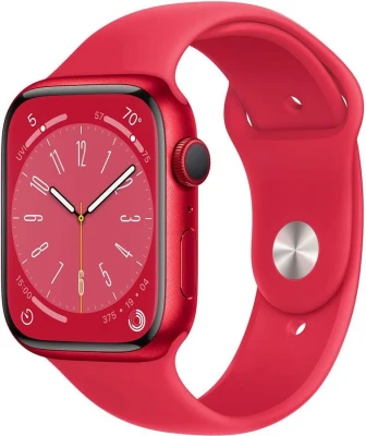 Умные часы Apple Watch Series 8 45mm Red Aluminum Case with Red Sport Band M/L (MNUU3LL/A)