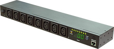 Блок силовых розеток Eurolan, IEC 60320 С13 х 8, вход IEC 320 C20, шнур 3 м, 44х432х90 мм (ВхШхГ), 16А