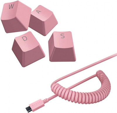 Колпачки и кабель для клавиатуры Razer PBT Keycap + Coiled Cable Pink (US/UK)