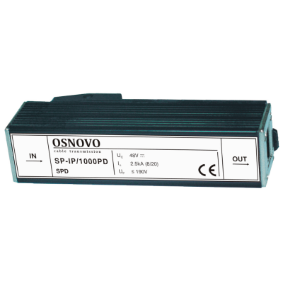 Грозозащита OSNOVO, портов: 1, RJ45, PoE, (SP-IP/1000PD)