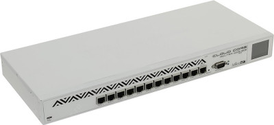 Маршрутизатор Mikrotik, CCR, портов: 12, USB: Да, 44х443х193 мм (ВхШхГ), цвет: серый, сенсорный LCD дисплей, CCR1016-12G
