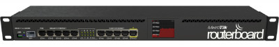 Маршрутизатор Mikrotik, RB2011, портов: 10, USB: Да, 44х92х443 мм (ВхШхГ), цвет: чёрный, с сенсорной LCD панелью, SFP порт, RB2011UiAS-RM