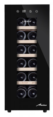 Отдельностоящий винный шкаф 12-21 бутылка Libhof AP-12 black
