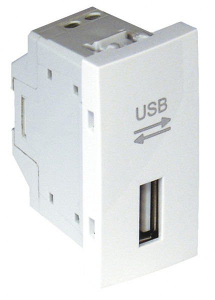 Розетка информационная Efapel QUADRO 45, USB, без подсветки, 1 модуль, 44,8х22,4 мм (ВхШ), цвет: серый (45437 SIS)