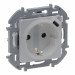 Розетка электрическая Legrand INSPIRIA, 2к+З+USB, 16АX, 75,8х75,8 мм (ВхШ), шторки защитные, цвет: алюминий (673772)