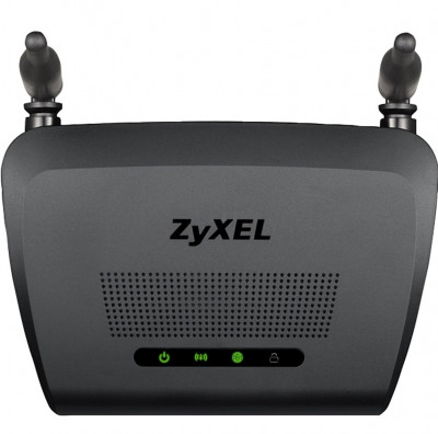 Маршрутизатор ZyXEL, портов: 5, LAN: 4, WAN: 1, скорость мб/с: 300, антенн: 2, 23х102х142 мм (ВхШхГ), цвет: чёрный, питание 5V DC, NBG-418NV2-EU0101F