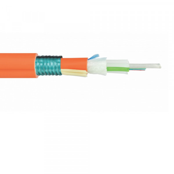 Кабель волоконно-оптический Eurolan L21 Loose tube,  24хОВ, OS2 9/125, LSZH (нг(A)-HF), Ø 11,6мм, снаружи зданий в грунт, бронированный, цвет: оранжевый