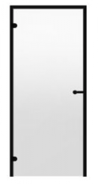 Двери стеклянные HARVIA 8/21 Black Line коробка алюминий, стекло прозрачное, арт. DA82104BL