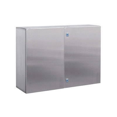 Шкаф электротехнический настенный DKC STH, IP55, 1200х1200х300 мм (ВхШхГ), монтажая панель: 1200х1200 (ВхШ), дверь: двойная распашная, металл, корпус: aisi 316, цвет: нержавеющая сталь, с фланцем, (R5STH12123F-316)