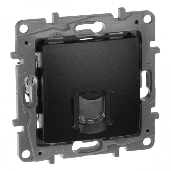 Розетка информационная Legrand Etika, 1x RJ45, кат. 6, неэкр., цвет: антрацит, (LEG.672653)