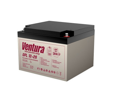 Аккумулятор для ИБП Ventura GP, 125х166х178 мм (ВхШхГ),  необслуживаемый свинцово-кислотный,  12V/26 Ач, цвет: серый, (GPL 12-26)