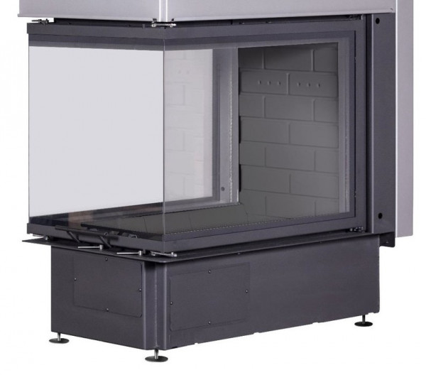 Трёхсторонняя дровяная топка ЭКОКАМИН БАВАРИЯ Дельта 700 принтинг черный шамот