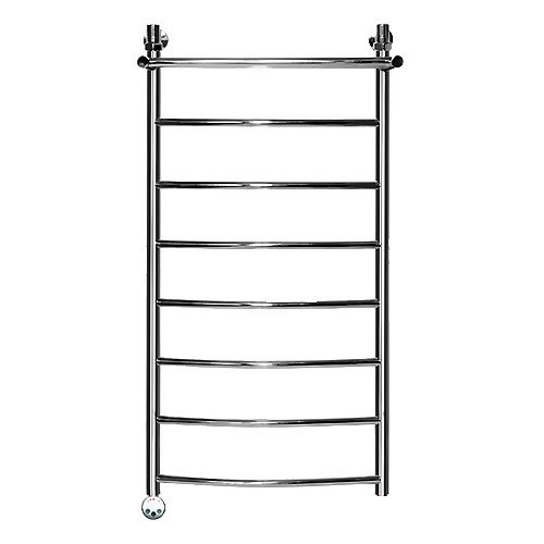 Электрический полотенцесушитель Ника ЛД/ВП Электрическая Лесенка Дуга/Верхняя Полка 120х50 -8 лев