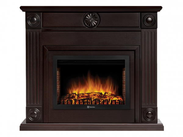 Электрокамин с широким очагом 2D Electrolux EFP/P-3020LS с порталом Firelight Frame 30 шпон венге