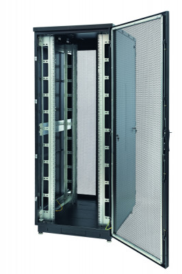 Дверь (к шкафу) Eurolan S3000, 33U, 800 мм Ш, перфорация, цвет: чёрный