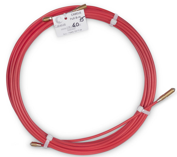 Протяжка для кабеля Cabeus, Полиэтилен, Ø с оболочкой: 6 мм, 15 м, бухта, пруток из стеклопластика, (Pull-B-6-15m)