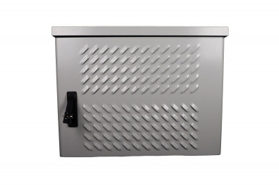 Шкаф уличный всепогодный укомплектованный настенный ЦМО ШТВ-Н, IP65, 6U, корпус: сталь, 400х600х500 мм (ВхШхГ), цвет: серый, с нагревом, без охлаждения