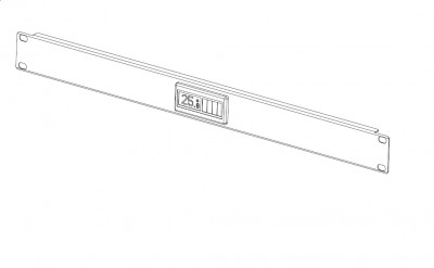Фальш-панель Rem, неперфорированная, 19", 1U, 44х482,6х19,5 мм (ВхШхГ), плоская, для шкафов, сталь, цвет: серый, с термометром