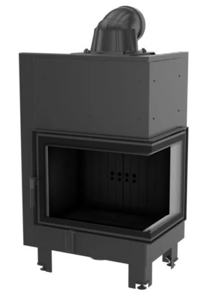 Угловая правая дровяная топка Kratki MBZ/P/BS черная футеровка