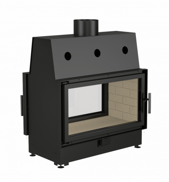Фронтальная дровяная топка ECT Double 90x51/V 15 кВт, 900/510, туннель, футеровка вермикулит