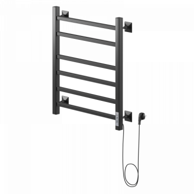 Электрический полотенцесушитель Ника STEP-2 60/50 RAL9005 черный матовый правый тэн