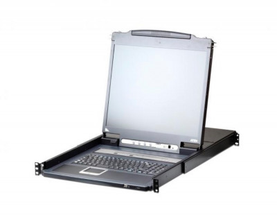 Переключатель KVM Aten, Altusen, портов: 16 х SPHD-17, 440х689,2х480 мм (ВхШхГ), KVM over IP: есть, USB, PS/2, цвет: чёрный