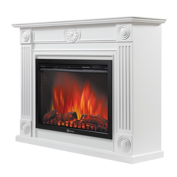 Электрокамин с широким очагом 2D Electrolux EFP/P-3020LS с порталом Firelight Frame 30 белый