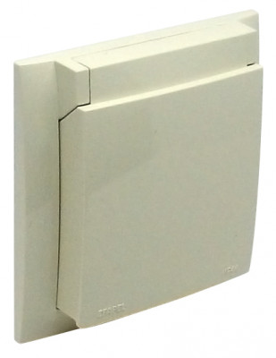 Рамка Efapel Logus90, 1 пост, 45х45 мм (ВхШ), плоская, универсальная, цвет: бежевый, IP44 (90961 TMF)