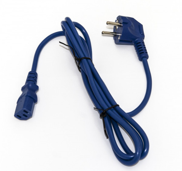 Шнур для блока питания Hyperline, IEC 320 C13, вилка Schuko, 3 м, 10А, цвет: синий