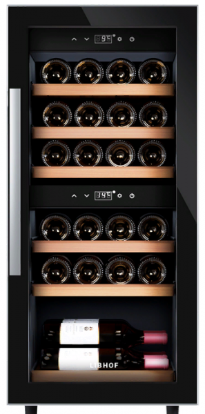 Отдельностоящий винный шкаф 22-50 бутылок Libhof GQD-24 black